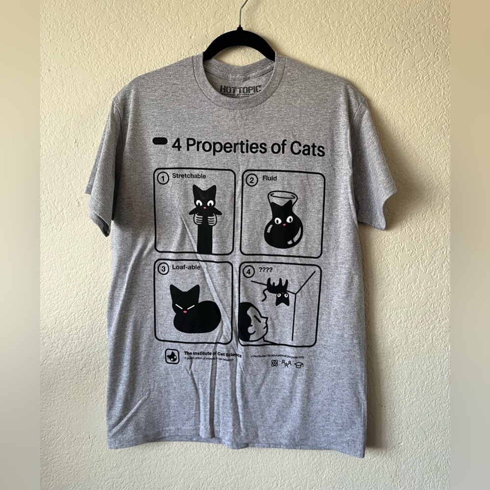 Hot Topic Gray Cat Properties T-Shirt